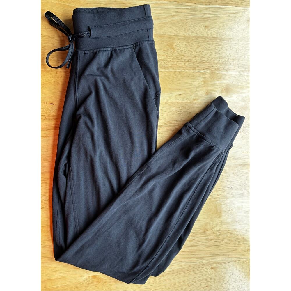 Lululemon Black Jogger Pants Size 0 Drawstring Athletic Travel Lounge